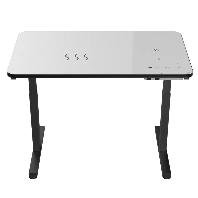 Tabel de ridicare electrică cu motor dual de sticlă neagră