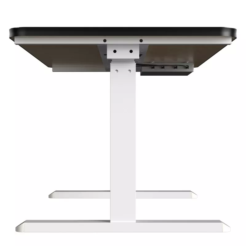 Tabel de ridicare electrică cu motor dublu din sticlă alb