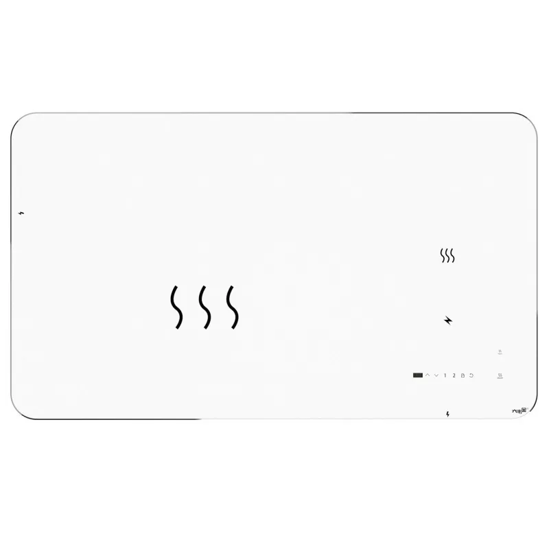 Tabel de ridicare electrică cu motor dublu din sticlă alb