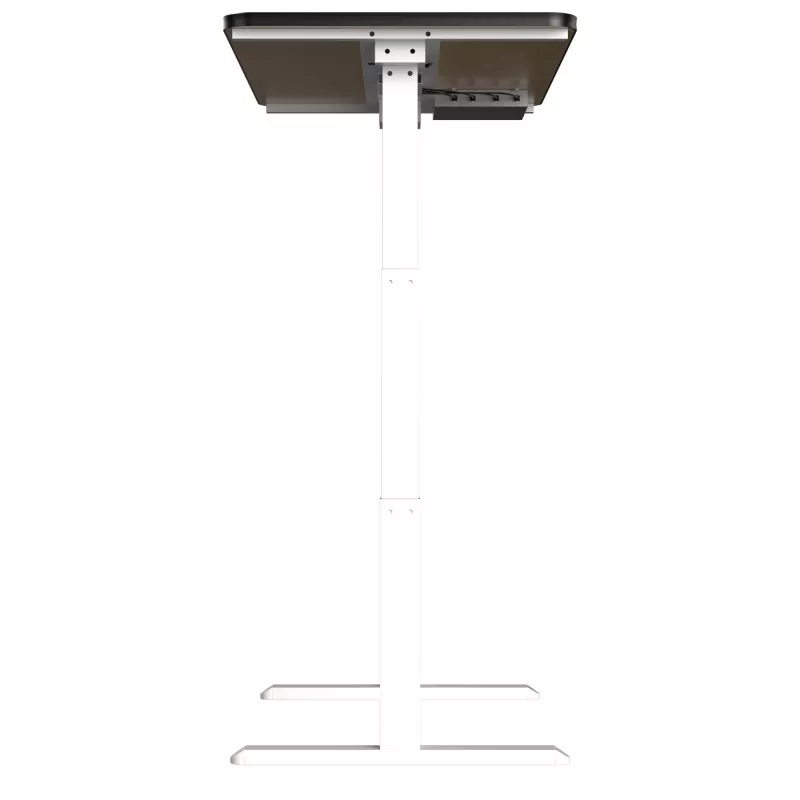 Tabel de ridicare electrică cu motor dublu din sticlă alb